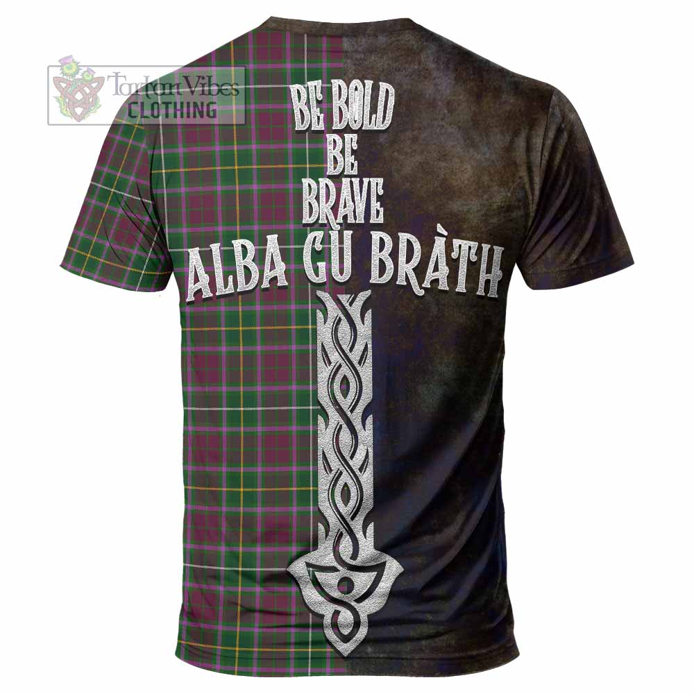 Tartan Vibes Clothing Crosbie Tartan Family Crest T-Shirt Alba Gu Brath Be Brave Lion Ancient Style
