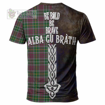 Tartan Vibes Clothing Crosbie Tartan Family Crest T-Shirt Alba Gu Brath Be Brave Lion Ancient Style