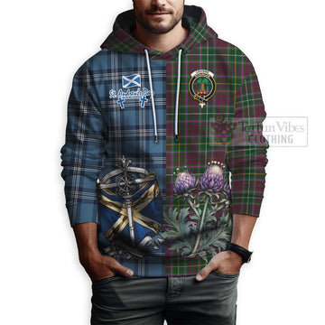 Tartan Vibes Clothing Crosbie Tartan Hoodie Happy St. Andrew's Day Half Tartan Style