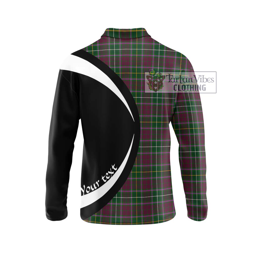 Crosbie Tartan Long Sleeve Polo Shirt with Family Crest Circle Style - Tartan Vibes Clothing