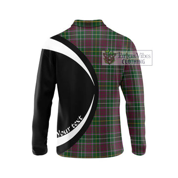 Crosbie Tartan Long Sleeve Polo Shirt with Family Crest Circle Style - Tartan Vibes Clothing
