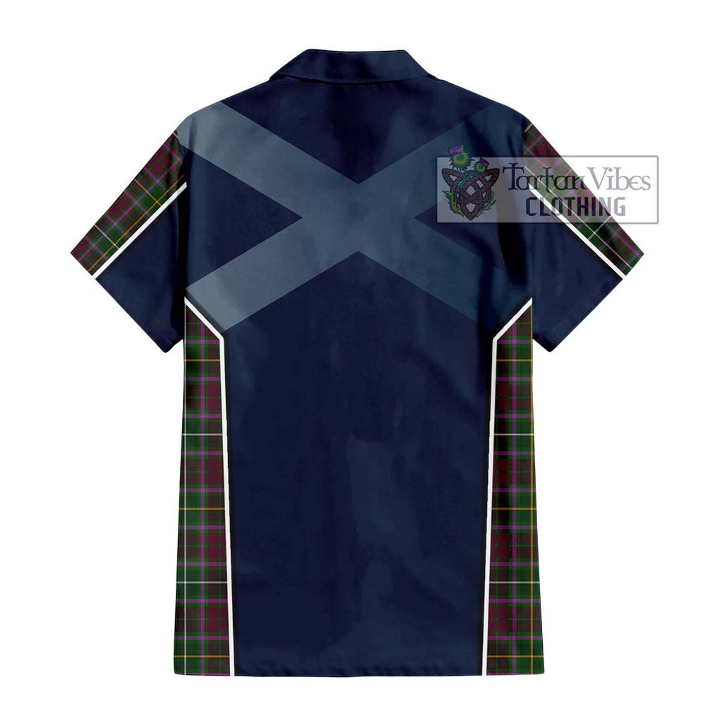 Crosbie Tartan Short Sleeve Button Shirt with Family Crest and Lion Rampant Vibes Sport Style - Tartan Vibes Clothing