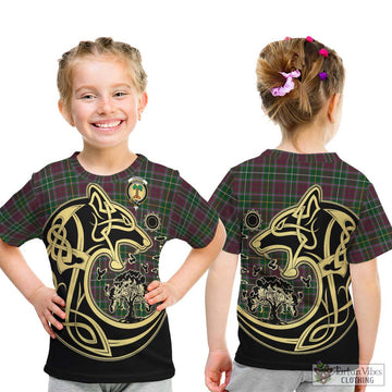 Crosbie Tartan Kid T-Shirt with Family Crest Celtic Wolf Style - Tartan Vibes Clothing