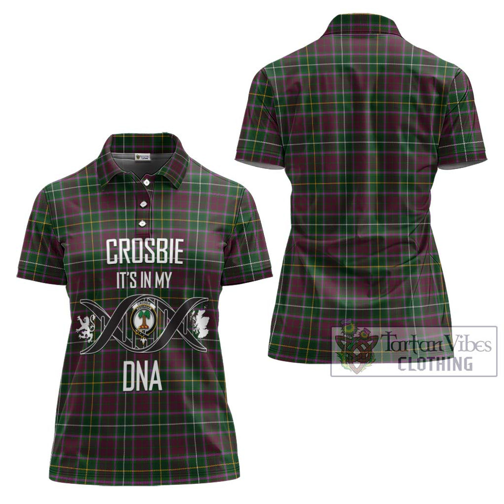 Crosbie Tartan Women's Polo Shirt with Family Crest DNA In Me Style - Tartanvibesclothing Shop