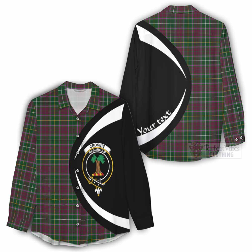 Tartan Vibes Clothing Crosbie Tartan Women's Casual Shirt with Family Crest Circle Style