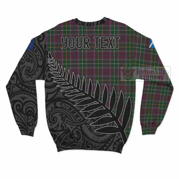 Crosbie Crest Tartan Sweatshirt with New Zealand Silver Fern Half Style - Tartan Vibes Clothing