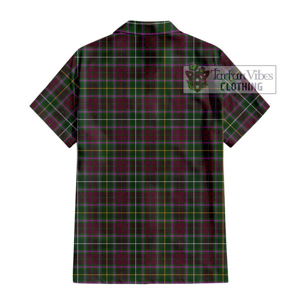 Crosbie Tartan Short Sleeve Button Shirt with Family Crest DNA In Me Style - Tartanvibesclothing Shop