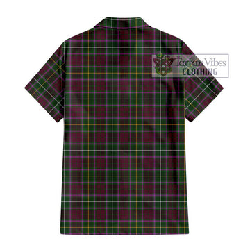 Crosbie Tartan Short Sleeve Button Shirt with Family Crest DNA In Me Style - Tartanvibesclothing Shop