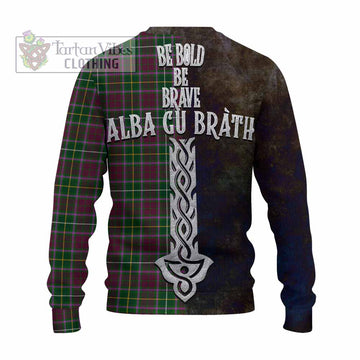 Tartan Vibes Clothing Crosbie Tartan Family Crest Knitted Sweater Alba Gu Brath Be Brave Lion Ancient Style