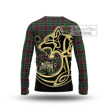 Crosbie Tartan Long Sleeve T-Shirt with Family Crest Celtic Wolf Style - Tartan Vibes Clothing