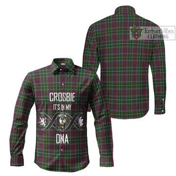 Crosbie Tartan Long Sleeve Button Shirt with Family Crest DNA In Me Style Men's Shirt - Tartanvibesclothing Shop