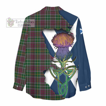Tartan Vibes Clothing Crosbie Tartan Family Crest Women's Casual Shirt Scottish Thistle Celtic Inspired