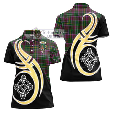 Crosbie Tartan Women's Polo Shirt with Family Crest and Celtic Symbol Style - Tartan Vibes Clothing