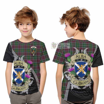 Tartan Vibes Clothing Crosbie Tartan Family Crest Kid T-Shirt Lion Rampant Royal Thistle Shield Celtic Inspired