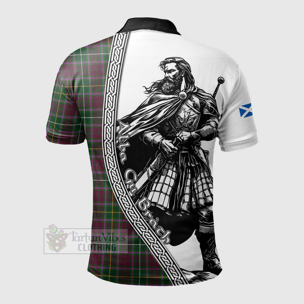 Tartan Vibes Clothing Crosbie Tartan Clan Crest Polo Shirt with Highlander Warrior Celtic Style