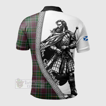 Tartan Vibes Clothing Crosbie Tartan Clan Crest Polo Shirt with Highlander Warrior Celtic Style
