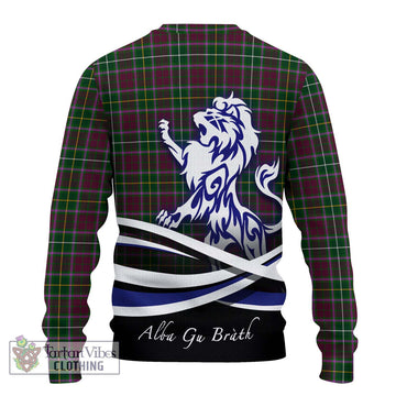 Crosbie Tartan Knitted Sweater with Alba Gu Brath Regal Lion Emblem - Tartanvibesclothing Shop