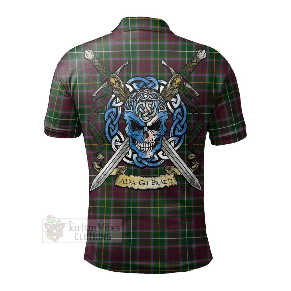 Tartan Vibes Clothing Crosbie Tartan Polo Shirt with Family Crest Celtic Skull Style