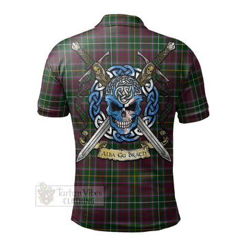Tartan Vibes Clothing Crosbie Tartan Polo Shirt with Family Crest Celtic Skull Style