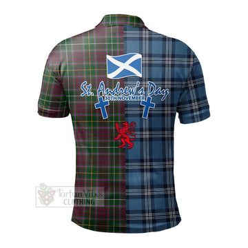 Tartan Vibes Clothing Crosbie Tartan Polo Shirt Happy St. Andrew's Day Half Tartan Style