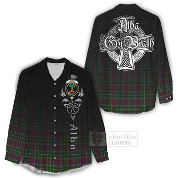 Tartan Vibes Clothing Crosbie Tartan Women's Casual Shirt Featuring Alba Gu Brath Family Crest Celtic Inspired