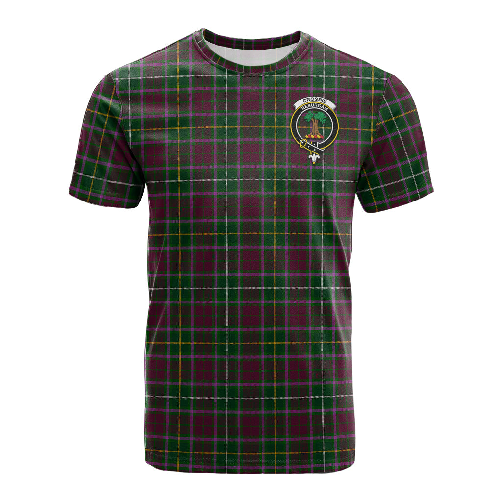 Crosbie Tartan T-Shirt with Family Crest - Tartan Vibes Clothing