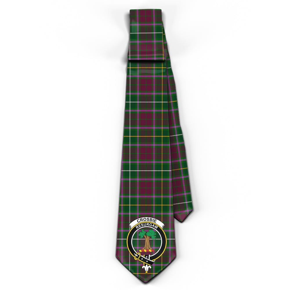 Crosbie Tartan Classic Necktie with Family Crest - Tartan Vibes Clothing