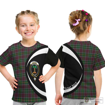 Crosbie Tartan Kid T-Shirt with Family Crest Circle Style - Tartan Vibes Clothing