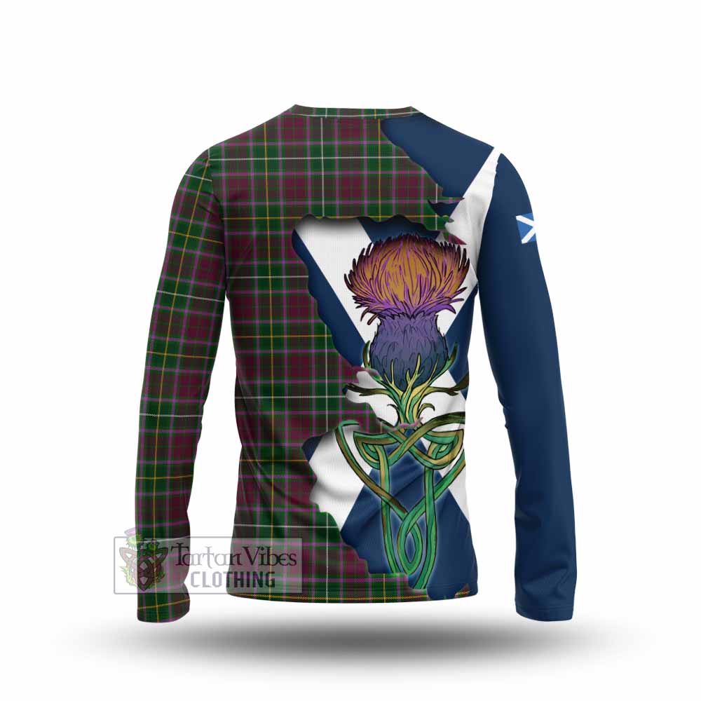 Tartan Vibes Clothing Crosbie Tartan Family Crest Long Sleeve T-Shirt Scottish Thistle Celtic Inspired