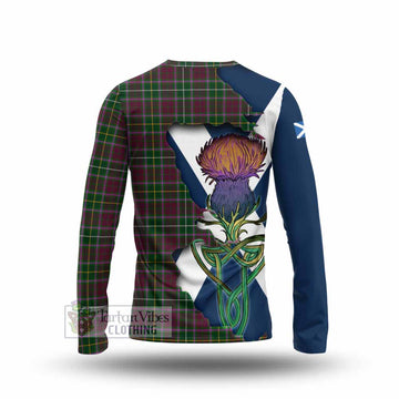 Tartan Vibes Clothing Crosbie Tartan Family Crest Long Sleeve T-Shirt Scottish Thistle Celtic Inspired