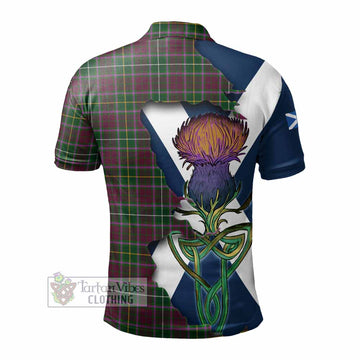 Tartan Vibes Clothing Crosbie Tartan Family Crest Polo Shirt Scottish Thistle Celtic Inspired
