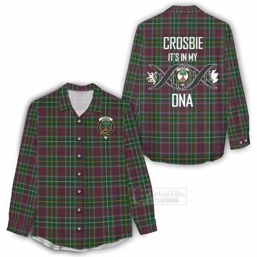 Tartan Vibes Clothing Crosbie Tartan Women's Casual Shirt with Family Crest DNA In Me Style