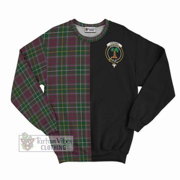 Crosbie Tartan Sweatshirt with Family Crest and Half Of Me Style - Tartanvibesclothing Shop