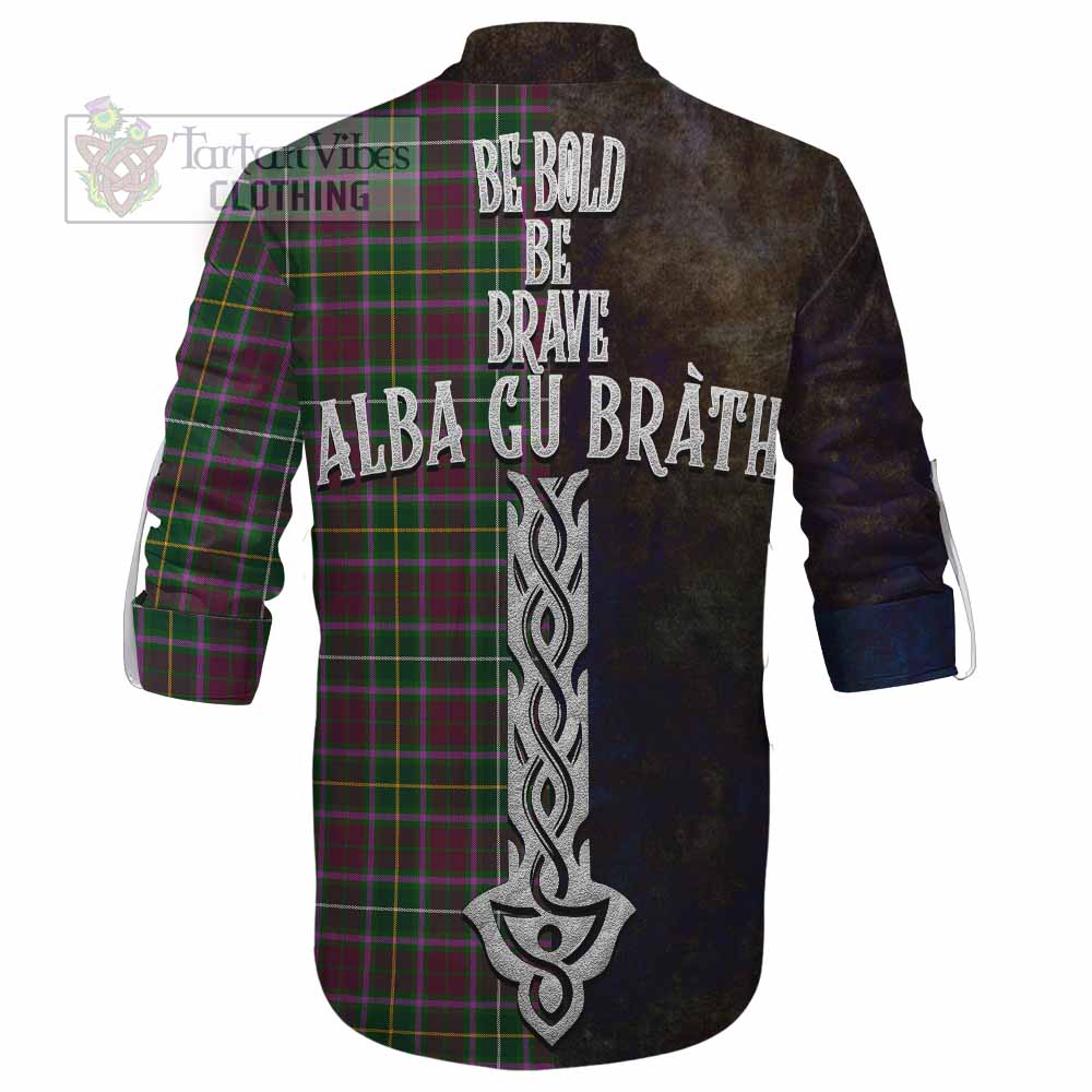 Tartan Vibes Clothing Crosbie Tartan Family Crest Ghillie Kilt Shirt Alba Gu Brath Be Brave Lion Ancient Style