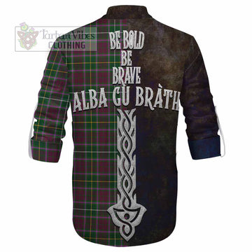 Tartan Vibes Clothing Crosbie Tartan Family Crest Ghillie Kilt Shirt Alba Gu Brath Be Brave Lion Ancient Style