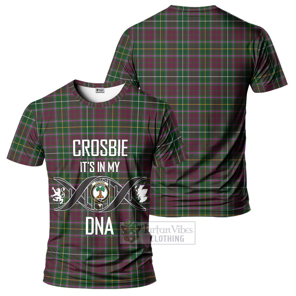 Crosbie Tartan T-Shirt with Family Crest DNA In Me Style - Tartan Vibes Clothing