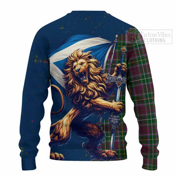 Tartan Vibes Clothing Crosbie Tartan Family Crest Knitted Sweater with Scottish Majestic Lion