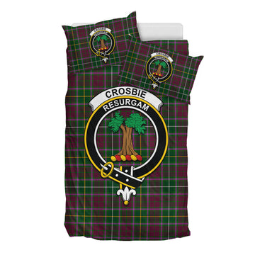 Crosbie Tartan Bedding Set with Family Crest - Tartan Vibes Clothing