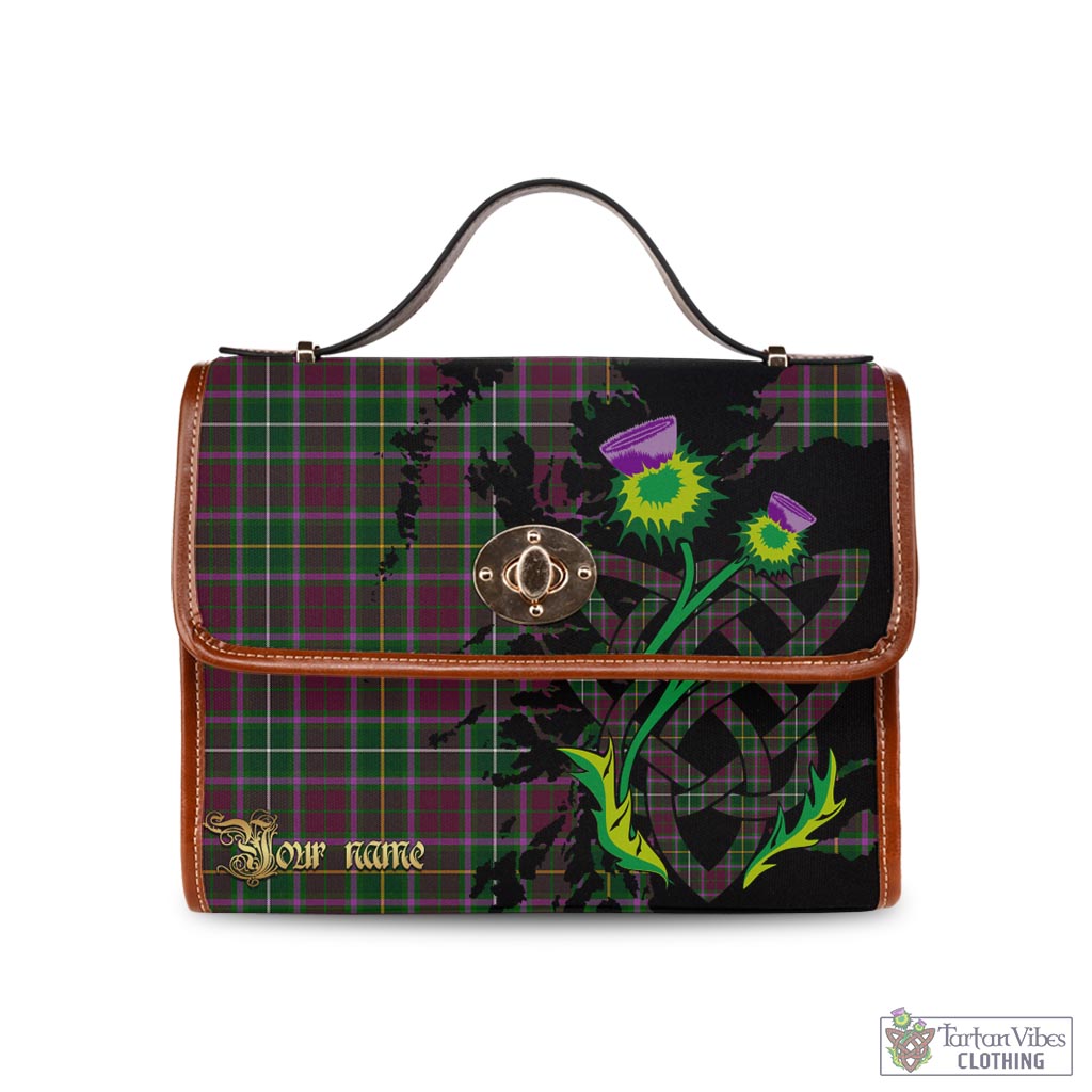 Tartan Vibes Clothing Crosbie Tartan Waterproof Canvas Bag with Scotland Map and Thistle Celtic Accents