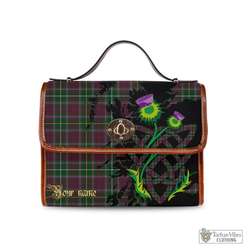 Tartan Vibes Clothing Crosbie Tartan Waterproof Canvas Bag with Scotland Map and Thistle Celtic Accents