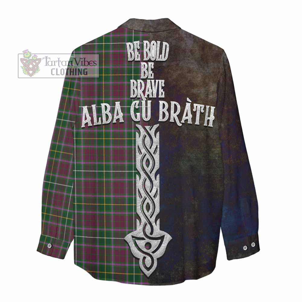 Tartan Vibes Clothing Crosbie Tartan Family Crest Women's Casual Shirt Alba Gu Brath Be Brave Lion Ancient Style