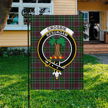 Crosbie Tartan Garden Flag with Family Crest