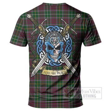 Tartan Vibes Clothing Crosbie Tartan T-Shirt with Family Crest Celtic Skull Style