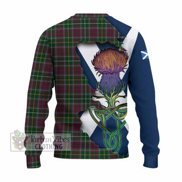 Tartan Vibes Clothing Crosbie Tartan Family Crest Knitted Sweater Scottish Thistle Celtic Inspired