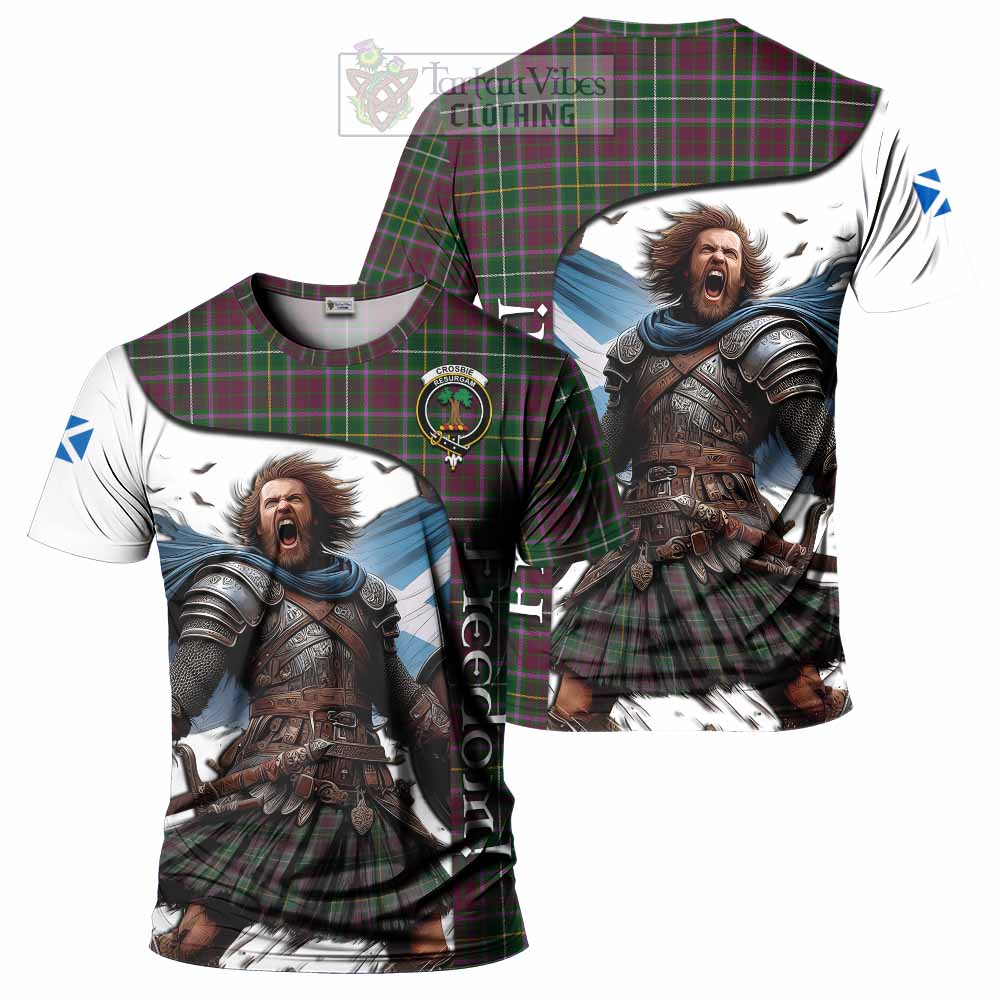 Crosbie Crest Tartan T-Shirt Inspired by the Freedom of Scottish Warrior - Tartan Vibes Clothing