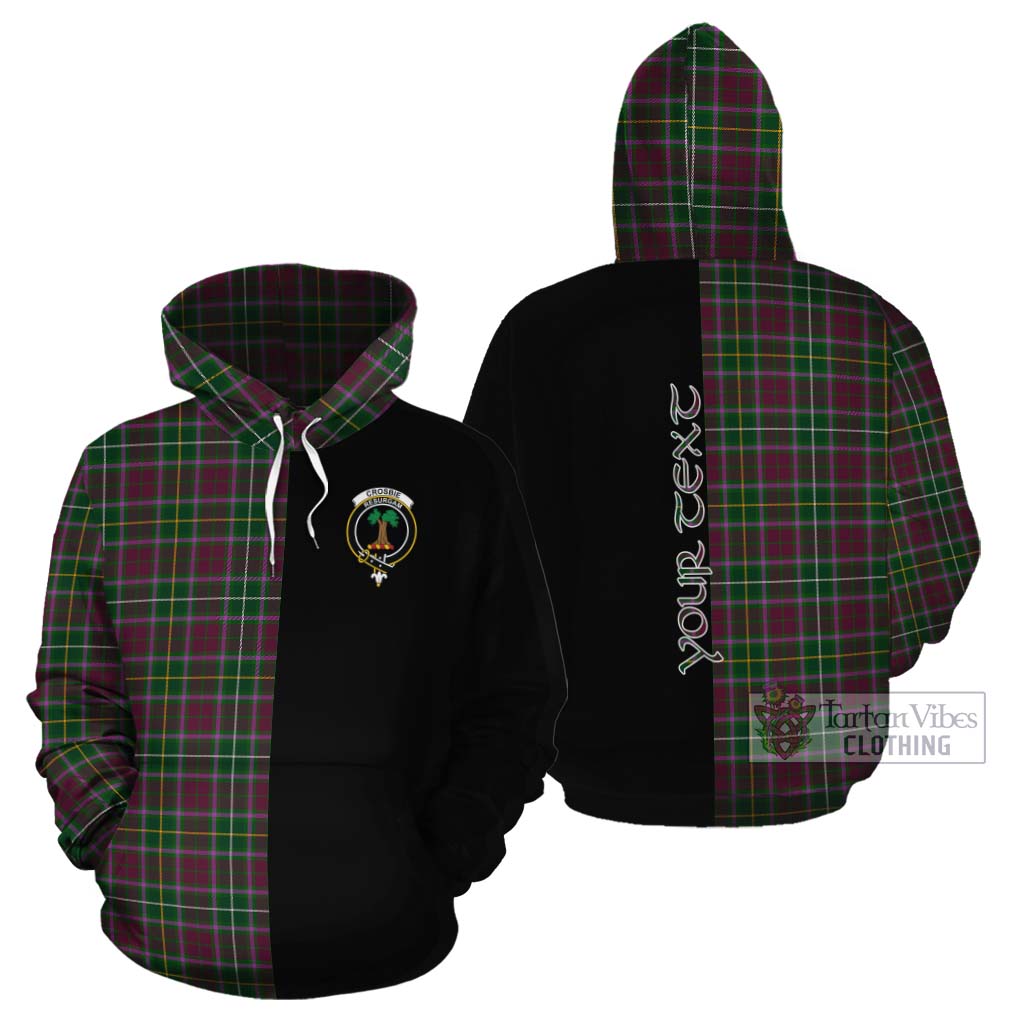Tartan Vibes Clothing Crosbie Tartan Cotton Hoodie with Family Crest and Half Of Me Style