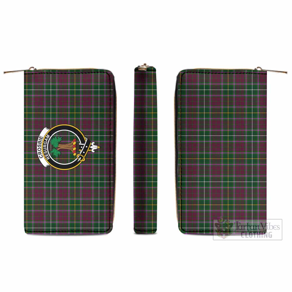 Tartan Vibes Clothing Crosbie Tartan Women's Leather Wallet with Family Crest
