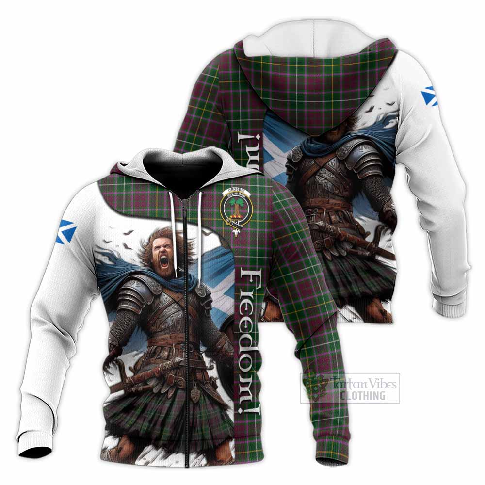 Tartan Vibes Clothing Crosbie Crest Tartan Knitted Hoodie Inspired by the Freedom of Scottish Warrior
