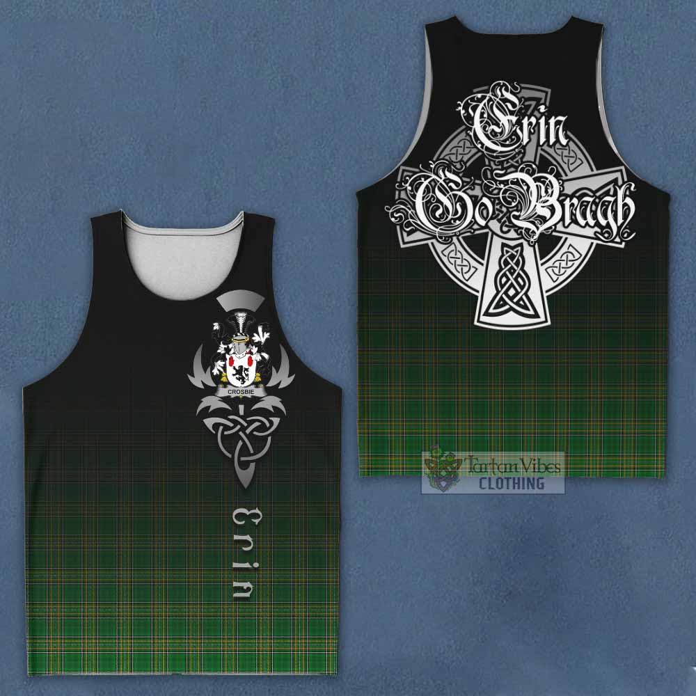 Tartan Vibes Clothing Crosbie Irish Clan Men's Tank Top with Coat of Arms Erin Go Bragh Celtic Inspired