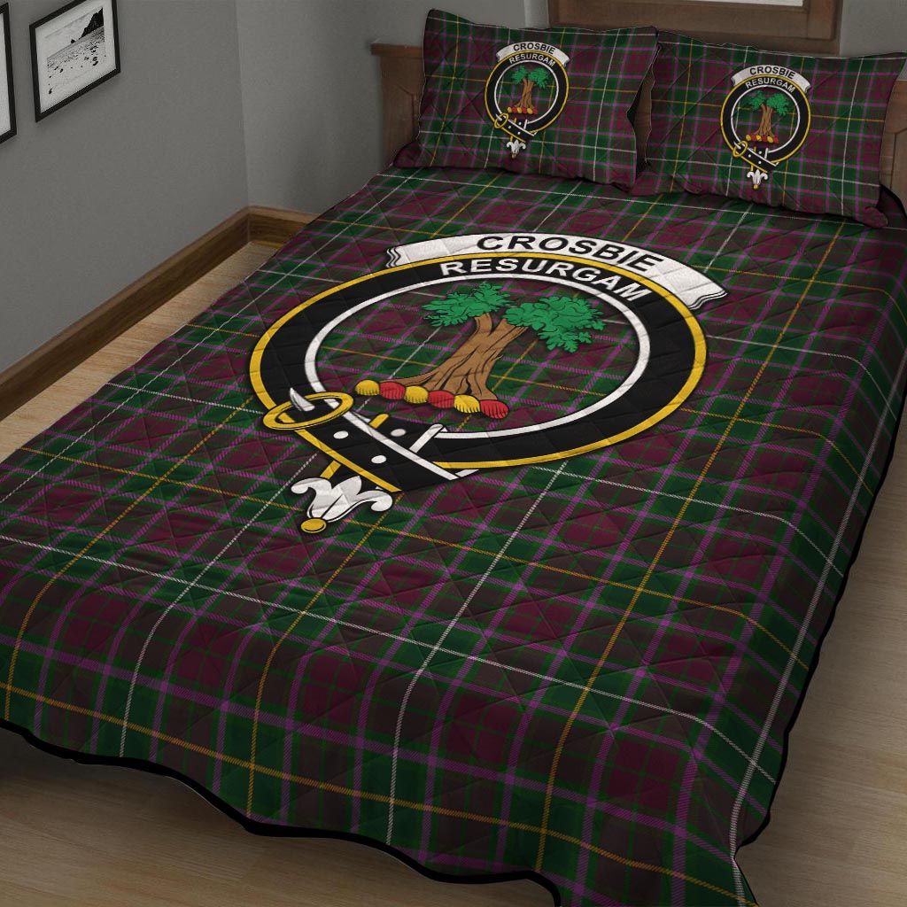 Crosbie Tartan Quilt Bed Set with Family Crest - Tartan Vibes Clothing
